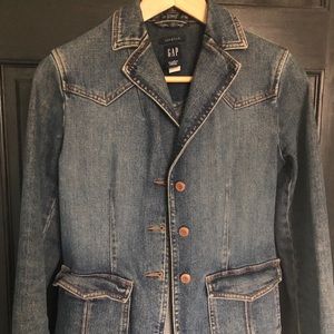 Gap western denim blazer jean coat xs